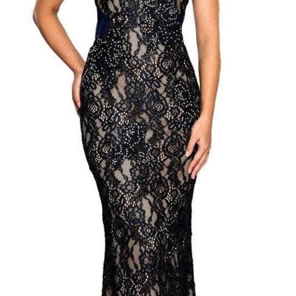 SALE Cachet 5825OZ Evening Dress Midnight Nude size 0 - Picture 3 of 4